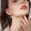 wholesale 925 Sterling Silver Blue Crystal Daisy Drop Earrings - Birthday Gift for Her-0-2