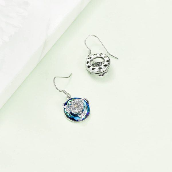 Sterling Silver Flower Earrings-4