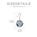 wholesale 925 Sterling Silver Blue Crystal Daisy Drop Earrings - Birthday Gift for Her-0-5