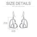 wholesale Silver Heart-Shaped Gymnastic Dangle Earrings with Crystals and 925 Sterling Silver Hooks-0-9