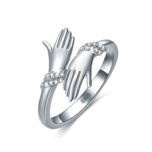 Sterling Silver Hug Ring-0