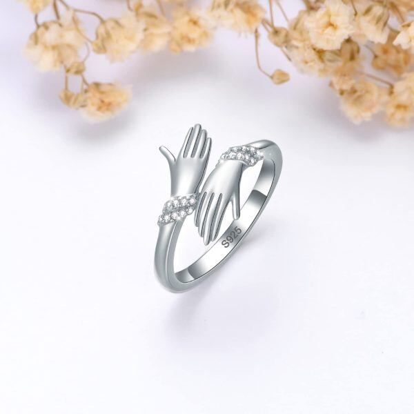 Sterling Silver Hug Ring-2