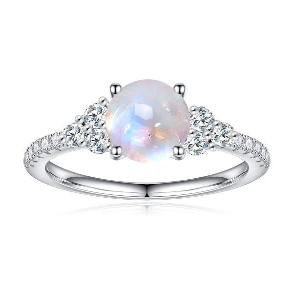 Sterling Silver Rainbow Moonstone Rings-0