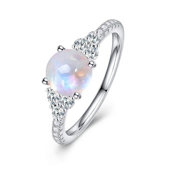 Sterling Silver Rainbow Moonstone Rings-2