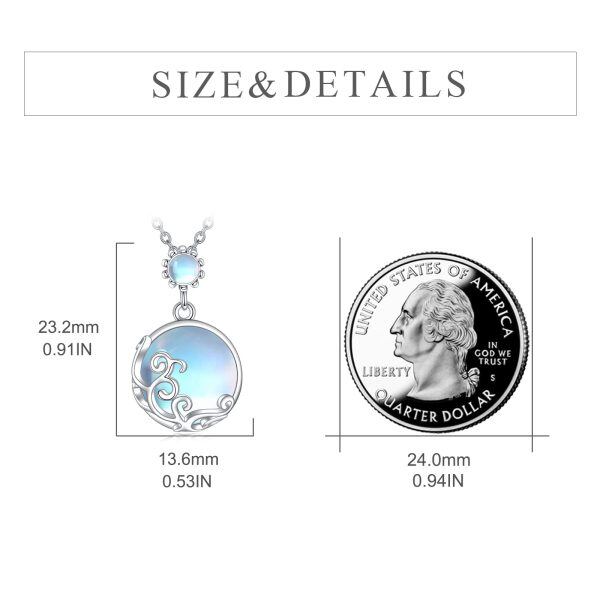 Sterling Silver Moonstone Ball Necklace-2