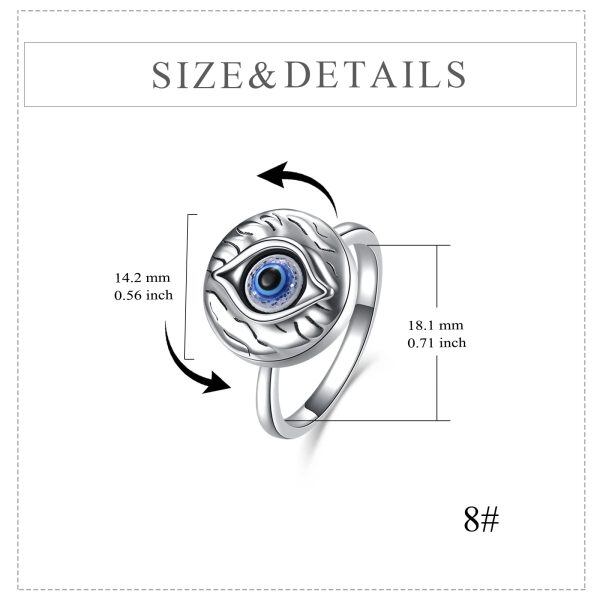 Sterling Silver Evil Eye Anxiety Rings -2