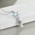 wholesale 925 Sterling Silver Moonstone Triple Goddess Pendant Necklace for Women-0-4