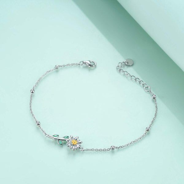 Sterling Silver Daisy Sunflower Anklet Bracelets-2