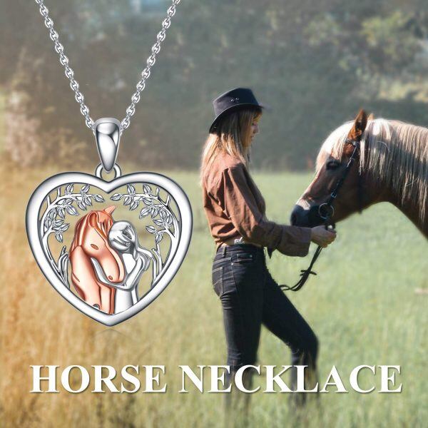 Sterling Silver Horse Pendant Necklace-1