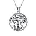 wholesale 925 Sterling Silver Pentagram Tree of Life Pendant Necklace for Women-0-0