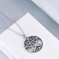 wholesale 925 Sterling Silver Pentagram Tree of Life Pendant Necklace for Women-0-1