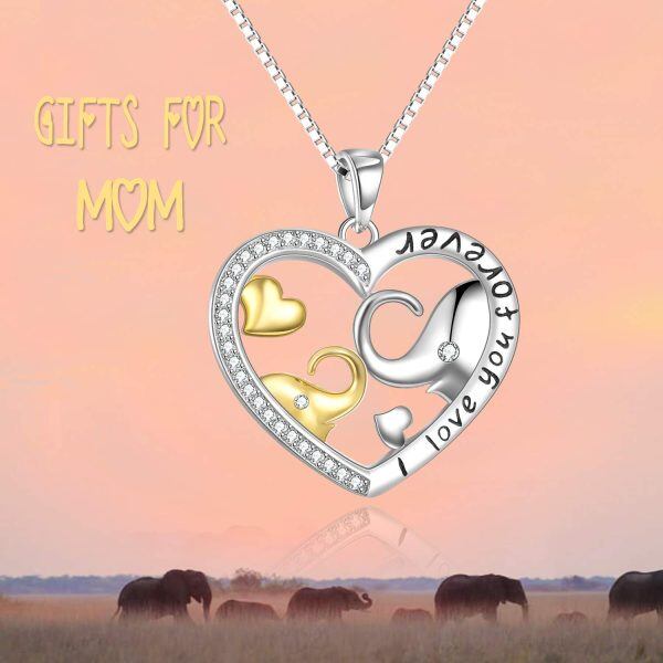 Sterling Silver I Love You Forever Cute Animal Necklace-1