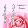 wholesale 925 Sterling Silver Rose Sword Drop Earrings for Women - Wholesale-0-4