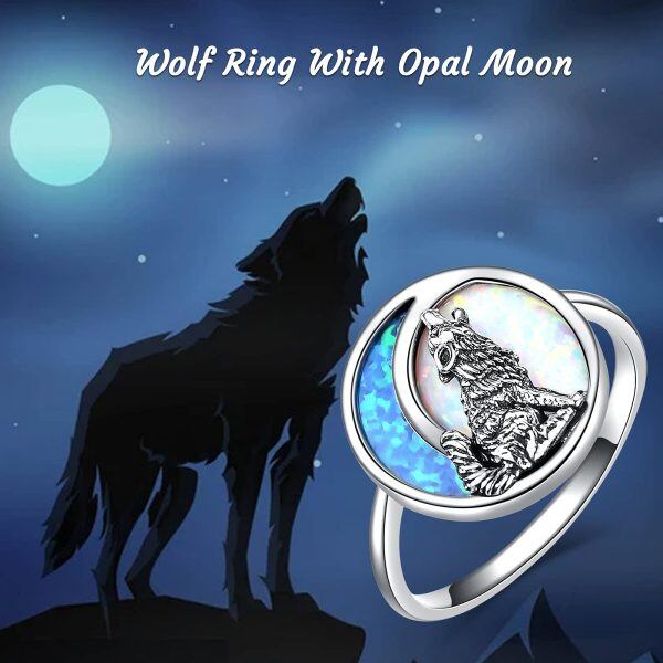 Sterling Silver Wolf Rings -1