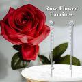 wholesale 925 Sterling Silver Rose Flower Dangle Earrings with Pearls and Cubic Zirconia - Wholesale Jewelry for Women-0-2