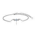 wholesale 925 Sterling Silver Blue Crystal Dragonfly Charm Bracelet for Women's Fashion s-0-0