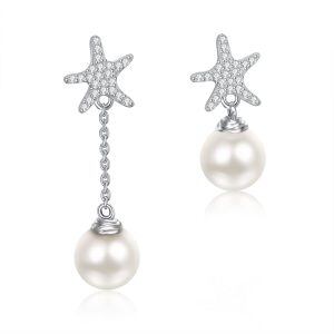 Sterling Silver Pearl Earrings-0