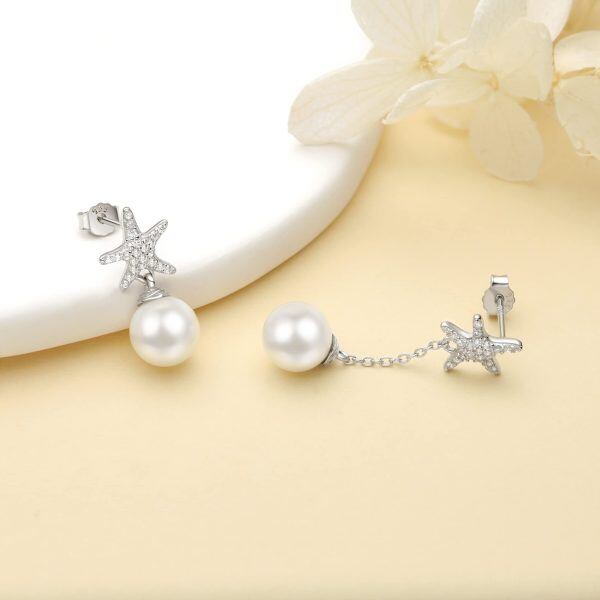 Sterling Silver Pearl Earrings-1