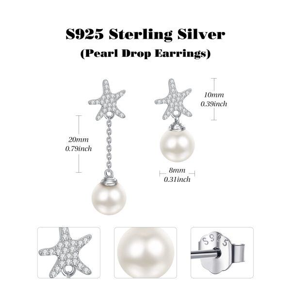 Sterling Silver Pearl Earrings-5