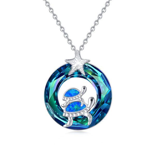 Sterling Silver Turtle Necklace-0