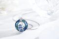 wholesale 925 Sterling Silver Blue Opal Mother & Child Turtle Crystal Moon Star Pendant Necklace-0-1