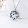 wholesale 925 Sterling Silver Koala Tree of Life Rainbow Crystal Pendant Necklace for Women-0-2