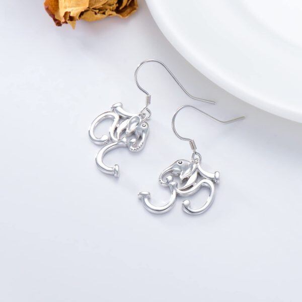 Sterling Silver Dainty Cute Animal Dangle Earrings -3