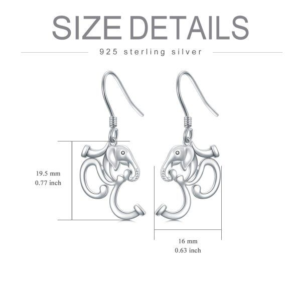 Sterling Silver Dainty Cute Animal Dangle Earrings -4