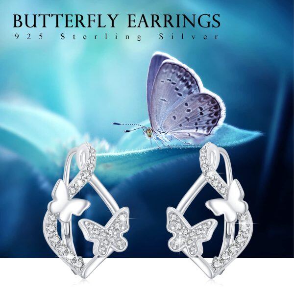 Sterling Silver Butterfly Earrings-6