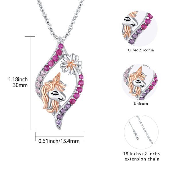 Sterling Silver Unicorn Necklace-1