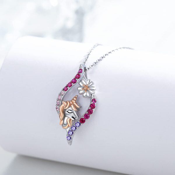 Sterling Silver Unicorn Necklace-3