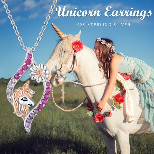 Sterling Silver Unicorn Necklace-5