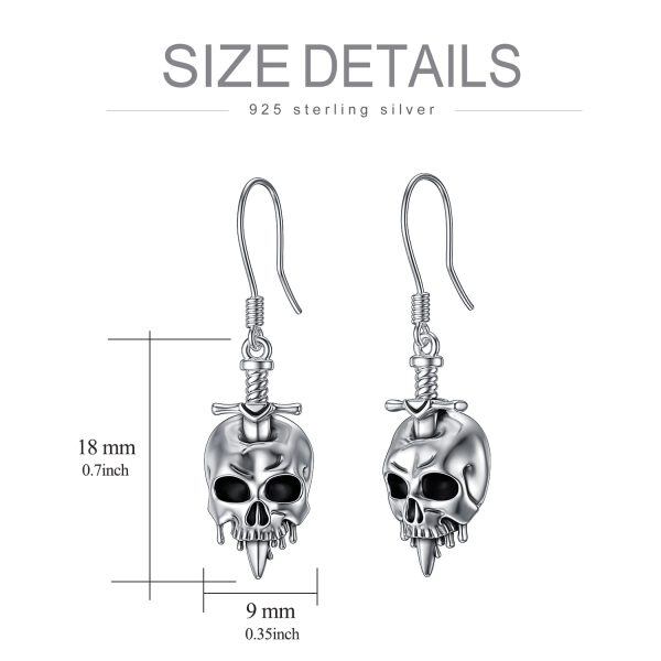 Sterling Silver Skull Earrings-4