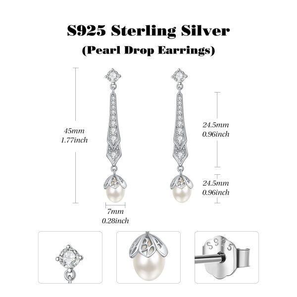 Sterling Silver Pearl Earrings-5