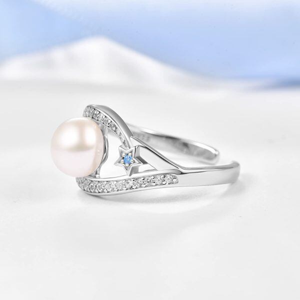 Sterling Silver Real Pearl Ring -1