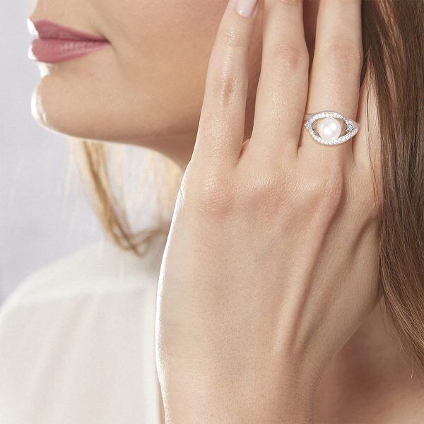 Sterling Silver Real Pearl Ring -3