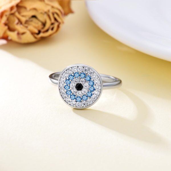 Sterling Silver Evil Eye Ring-2