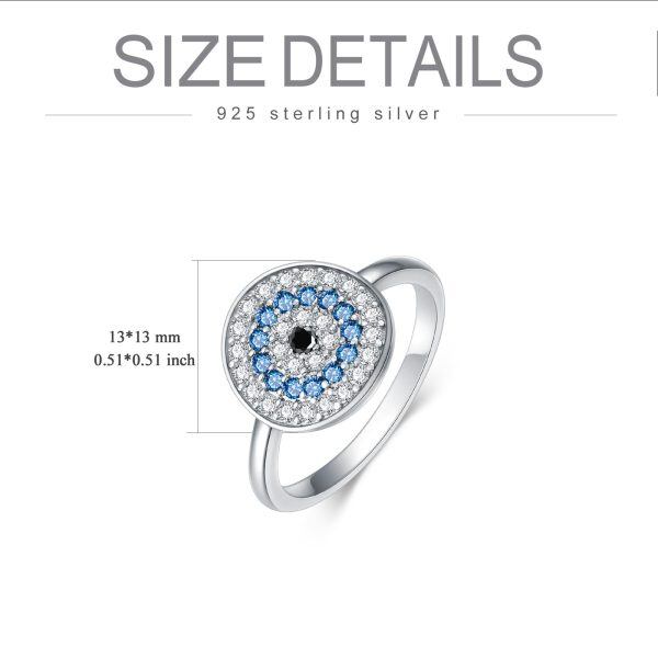 Sterling Silver Evil Eye Ring-4