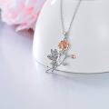 wholesale 925 Sterling Silver Rose Flower Fairy Charm Pendant Necklace for Women-0-3