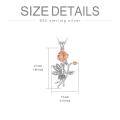 wholesale 925 Sterling Silver Rose Flower Fairy Charm Pendant Necklace for Women-0-5