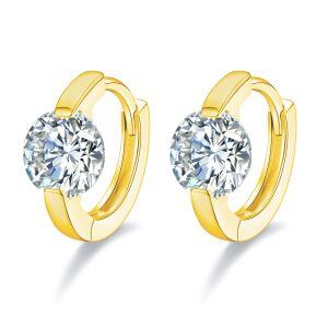 Moissanite Huggie Hoop Earrings -0