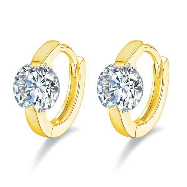 Moissanite Huggie Hoop Earrings -0