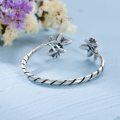 wholesale 925 Sterling Silver Floral Open Cuff Bracelet for Women - Vintage Style Jewelry-0-2