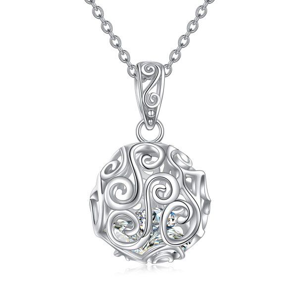 Sterling Silver Filigree Necklace-0