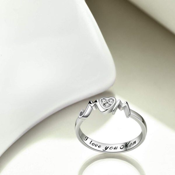 Sterling Silver Mom Mother Rings -1