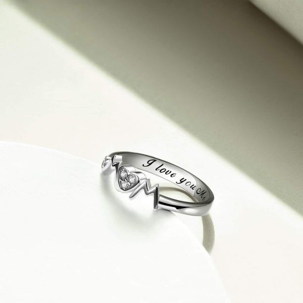 Sterling Silver Mom Mother Rings -2