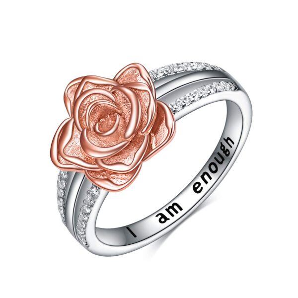 Sterling Silver Rose Flower Ring -0