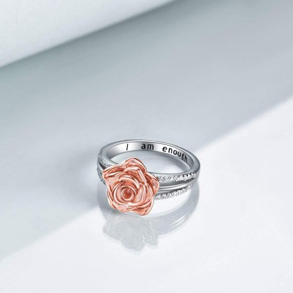 Sterling Silver Rose Flower Ring -1