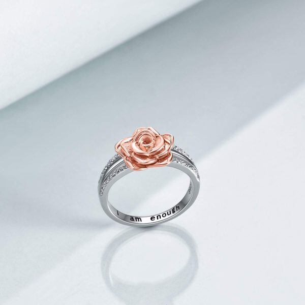 Sterling Silver Rose Flower Ring -2