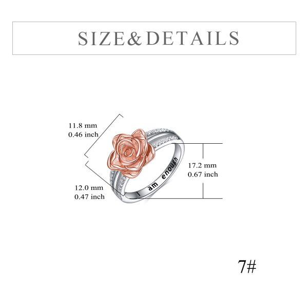 Sterling Silver Rose Flower Ring -3